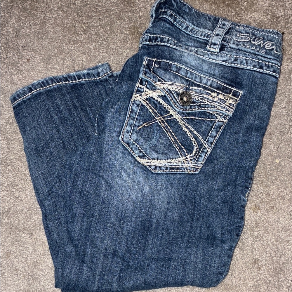 Silver Jeans Dark Blue Women's Capris